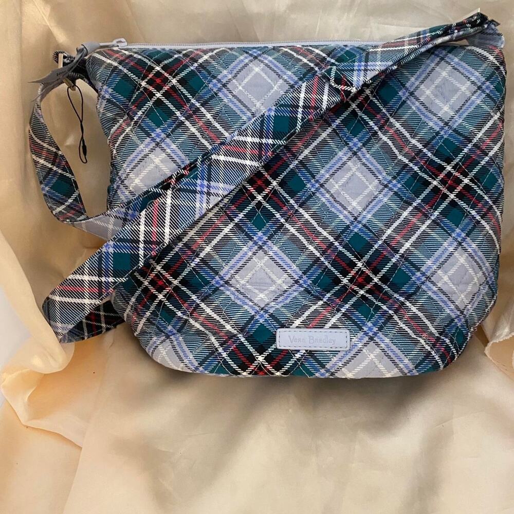 Retired NWOT Vera Bradley Snowy Plaid Crossbody Bag Quilted Adjustable Strap